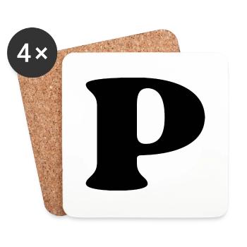 Buchstabe p - Untersetzer (4er-Set) - Weiß - Vorne