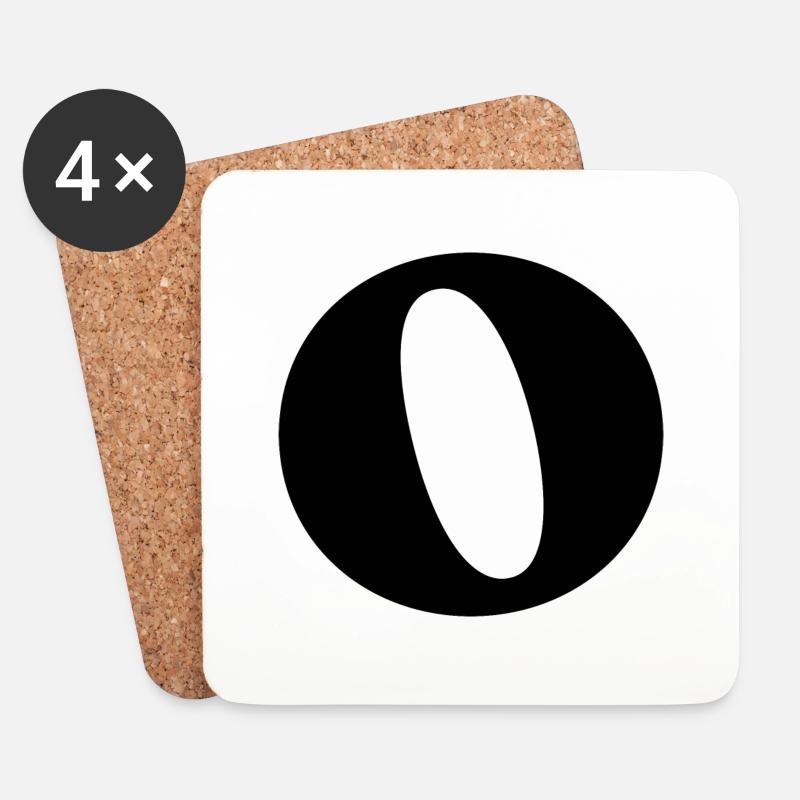 Buchstabe o - Untersetzer (4er-Set) - Weiß