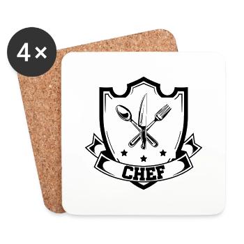 Chef Chef - Coasters (set of 4) - white - Front