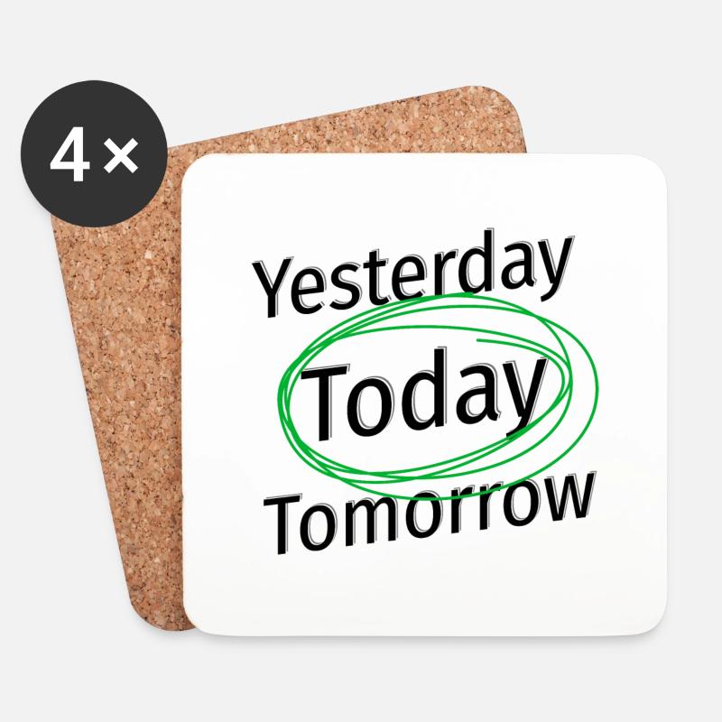 Gestern Heute Morgen: Das Jetzt ist wichtig! - Untersetzer (4er-Set) - Weiß