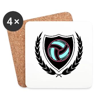 Armoiries du handball - Dessous de verre (lot de 4) - blanc - Devant