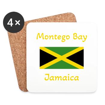 Montego Bay Jamaica Flag - Coasters (set of 4) - white - Front