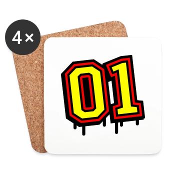 01 One Number - Coasters (set of 4) - white - Front