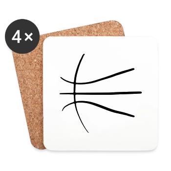 Basketbäll 07 Artboard 7 - Coasters (set of 4) - white - Front