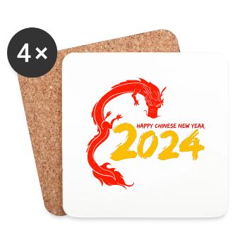 Chinesisches Neujahr Drache China Asian I Geschenk - Untersetzer (4er-Set) - Weiß - Vorne