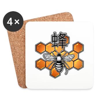 Kanji Bee - Coasters (set of 4) - white - Front