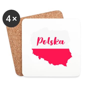 Poland Polska - Coasters (set of 4) - white - Front
