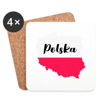 Poland Polska - Coasters (set of 4) - white - Front