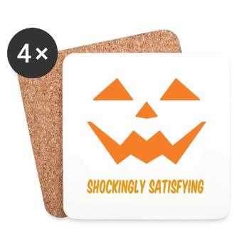Halloween Pumpkin Jack O Lantern Scary Pumpkins - Coasters (set of 4) - white - Front