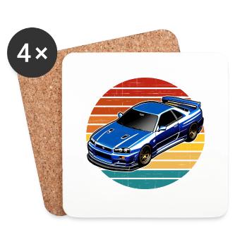 Jdm / Tuning / Turbolader / Felgen / Chiptuning - Untersetzer (4er-Set) - Weiß - Vorne