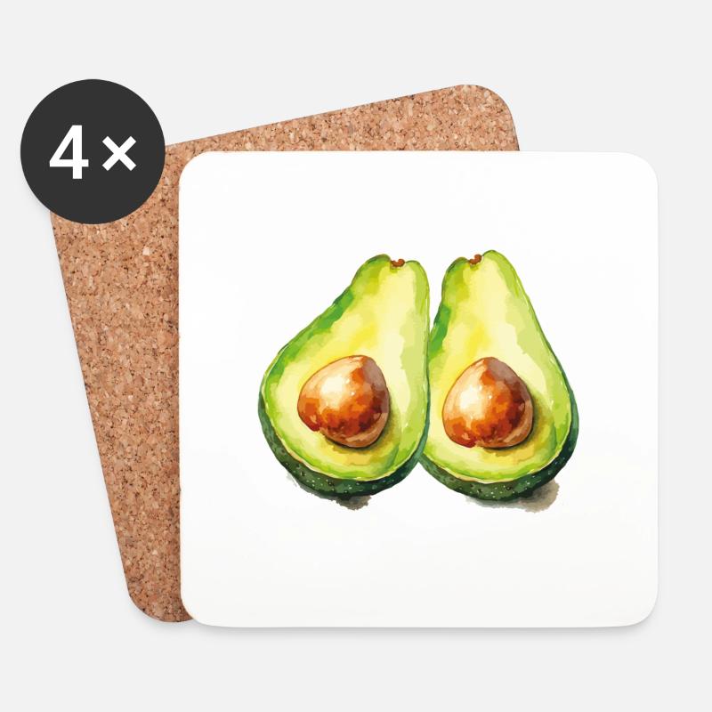 avocado 2 - Untersetzer (4er-Set) - Weiß