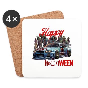 Jdm Halloween edition / Tuning Mechanic Costume - Coasters (set of 4) - white - Front