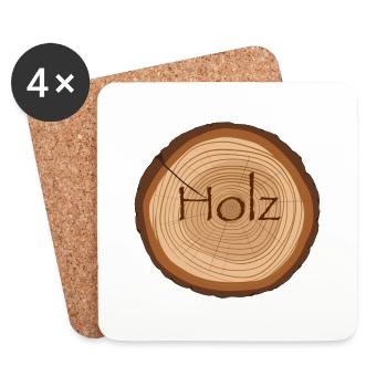 Holz Querschnitt - Untersetzer (4er-Set) - Weiß - Vorne