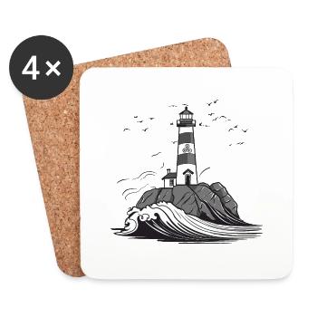 Breton Lighthouse #4 - Coasters (set of 4) - white - Front