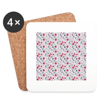 noel graphique - Dessous de verre (lot de 4) - blanc - Devant
