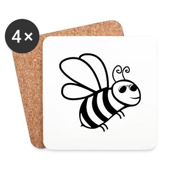 Bee Sunglasses - Coasters (set of 4) - white - Front