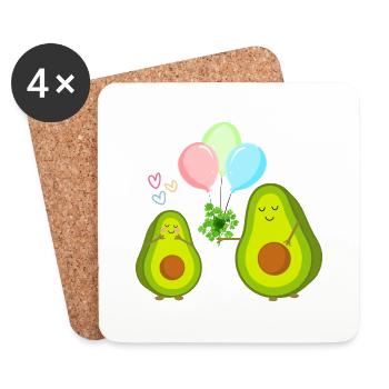 Romantische Avocados: Das schönste Paar - Untersetzer (4er-Set) - Weiß - Vorne