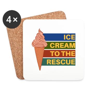 ice cream to rescue - Coasters (set of 4) - white - Front