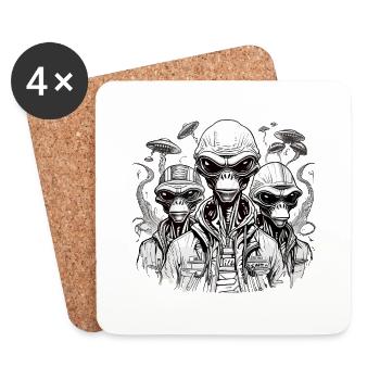 Rap extraterrestre - Dessous de verre (lot de 4) - blanc - Devant