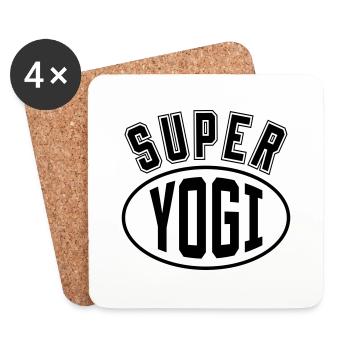 Super Yogi / Yoga - Untersetzer (4er-Set) - Weiß - Vorne