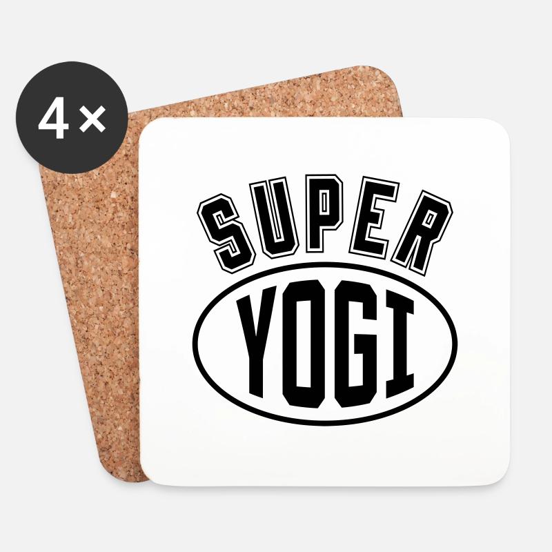 Super Yogi / Yoga - Untersetzer (4er-Set) - Weiß