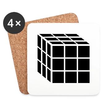 3x3 Block Cube - Coasters (set of 4) - white - Front