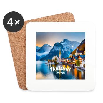 Hallstatt le matin - Dessous de verre (lot de 4) - blanc - Devant