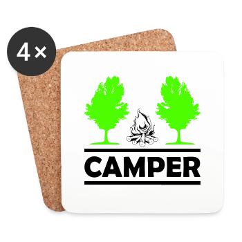 camper - Untersetzer (4er-Set) - Weiß - Vorne