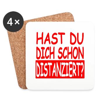 Distanziert Vers.1 - Untersetzer (4er-Set) - Weiß - Vorne