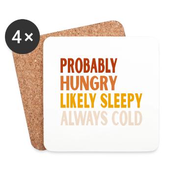 probably hungry likely sleepy always cold Vintage - Dessous de verre (lot de 4) - blanc - Devant