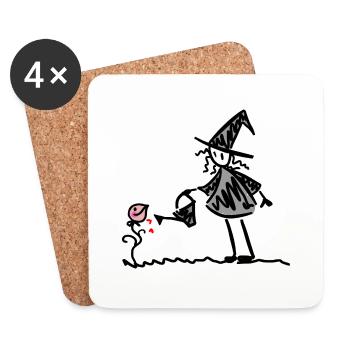 Hexen-Pflanze - Untersetzer (4er-Set) - Weiß - Vorne