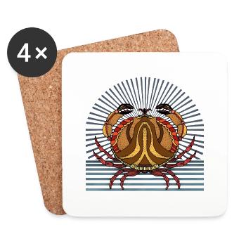 Crab - Coasters (set of 4) - white - Front