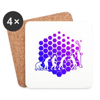 Paddle Paddle Tennis Paddle Tennis Racket Sports - Coasters (set of 4) - white - Front