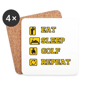 Eat Golf Repeat - Coasters (set of 4) - white - Front