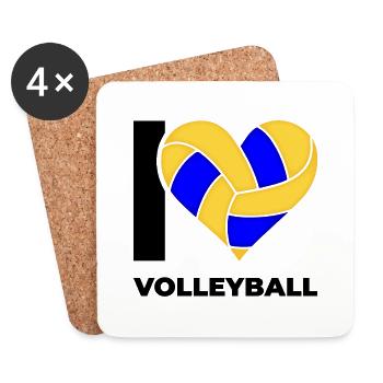 J’adore le volley-ball - Dessous de verre (lot de 4) - blanc - Devant