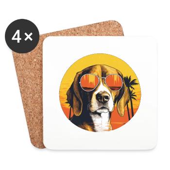 Beagle 2 - Dessous de verre (lot de 4) - blanc - Devant