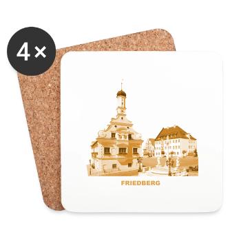Friedberg Bayern Rathaus Schwaben Aichach - Untersetzer (4er-Set) - Weiß - Vorne