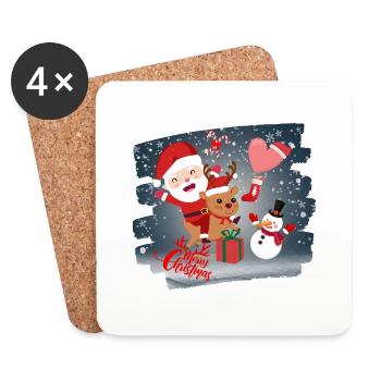 merry Christmas - Coasters (set of 4) - white - Front