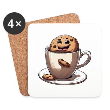 Coffee Coffee Cup Caffeine Gift Coffee Bean - Coasters (set of 4) - white - Front