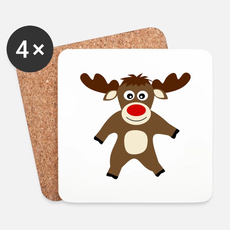 Rentier Elche Geschenkideen Weihnachten - Untersetzer (4er-Set) - Weiß