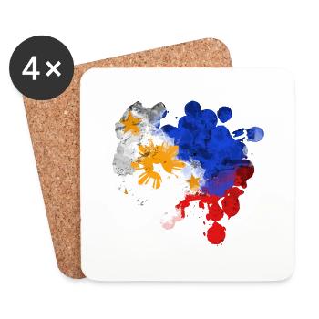 Philippinen Filipino Flagge Stolz I Geschenk - Untersetzer (4er-Set) - Weiß - Vorne