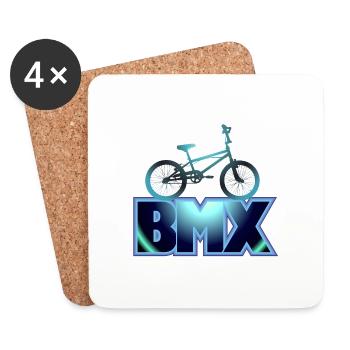 BMX Rad blau - Untersetzer (4er-Set) - Weiß - Vorne