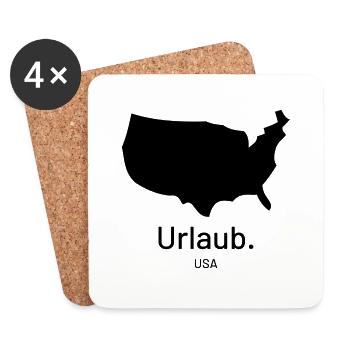 USA. Urlaub. Vereinigte Staaten von Amerika. - Untersetzer (4er-Set) - Weiß - Vorne