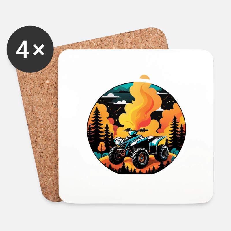 Quad & Offroad - Untersetzer (4er-Set) - Weiß