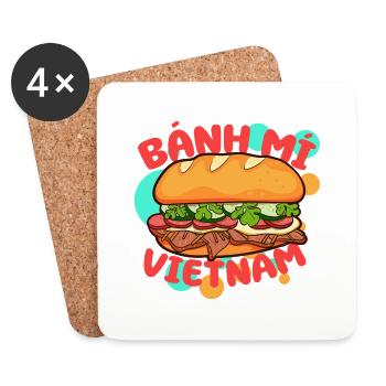 Vietnam Viet Banh Mi pain vietnamien I cadeau - Dessous de verre (lot de 4) - blanc - Devant