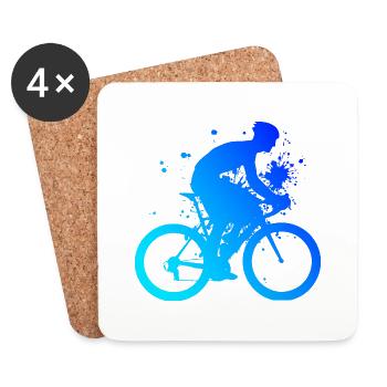 Men's Women's Road Bike Road Bike Road Cyclist - Coasters (set of 4) - white - Front