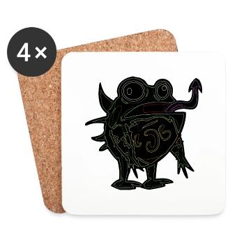 don't want to be humain i want to be frog - Dessous de verre (lot de 4) - blanc - Devant