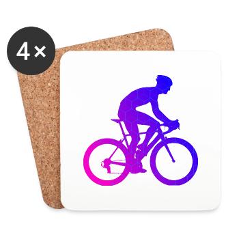 Road Bike Rennradfahrer Damen Rennradfahren - Untersetzer (4er-Set) - Weiß - Vorne