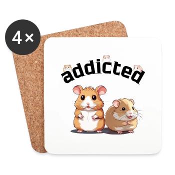 cute hamster brothers - little hamster - hamster fan - Coasters (set of 4) - white - Front