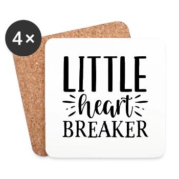 Design Little heart breaker - Dessous de verre (lot de 4) - blanc - Devant